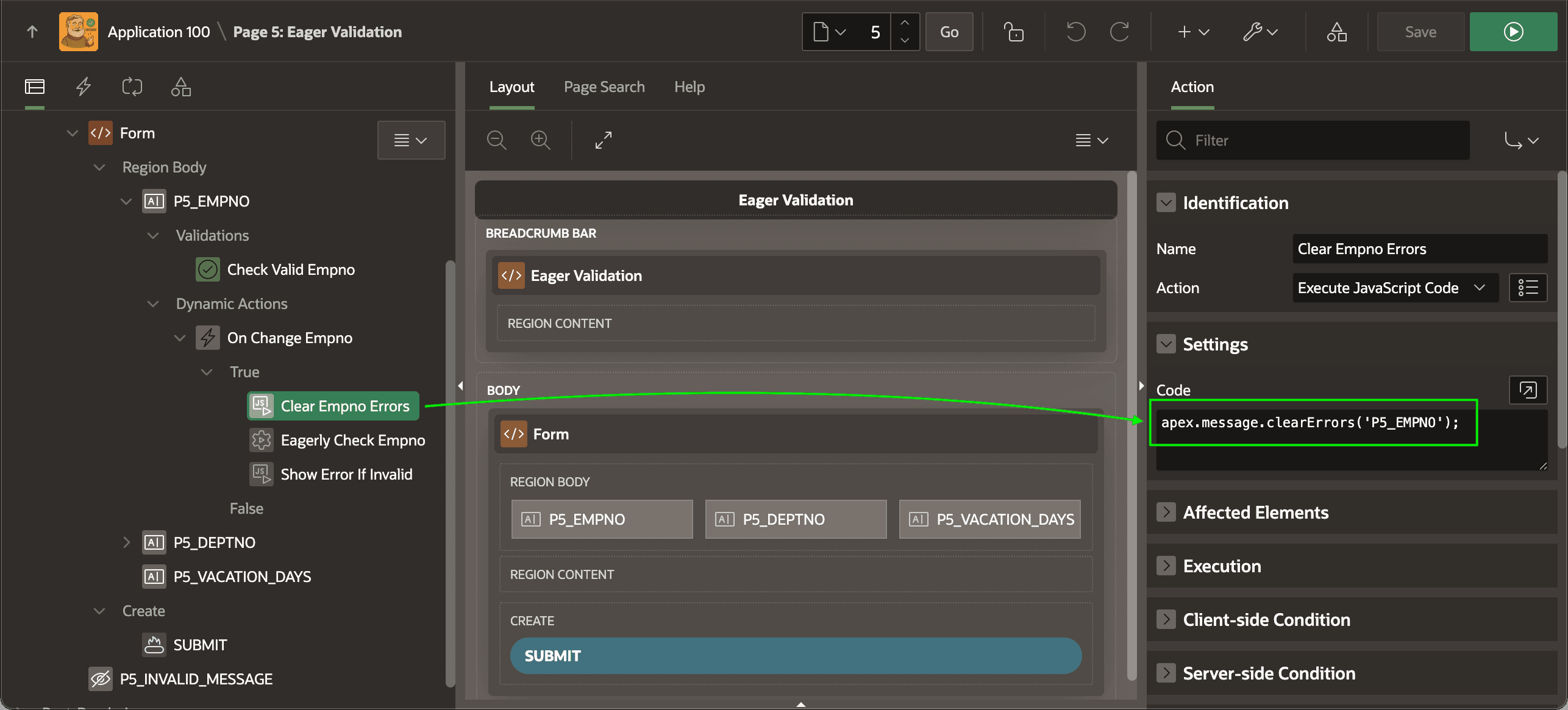 Clearing Field-Level Errors Before Checking Changed Employee ID
