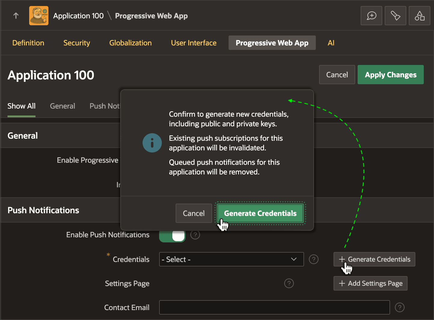 Generating Key Pair Credential for Signing Push Notifications Generating Key Pair Credential for Signing Push Notifications