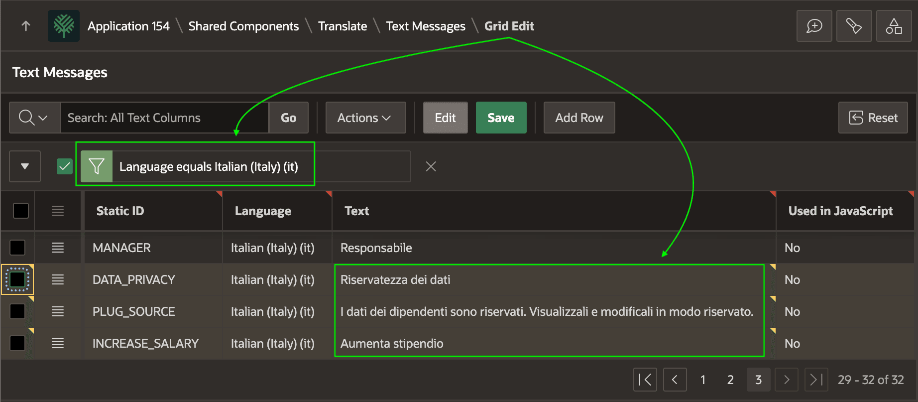 Filtered Grid Edit is Handy for Bulk Translation