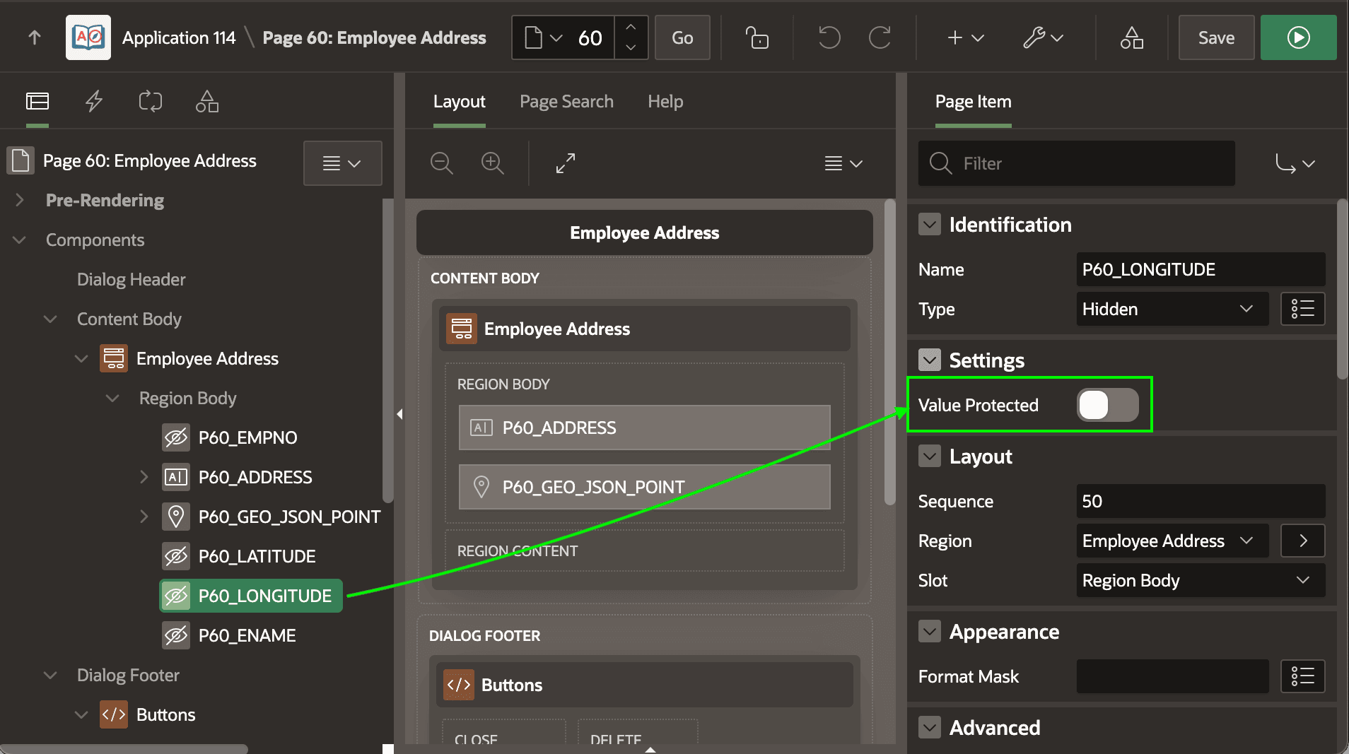 Disabling Value Protected on Hidden Item Set by Dynamic Actions Disabling Value Protected on Hidden Item Set by Dynamic Actions