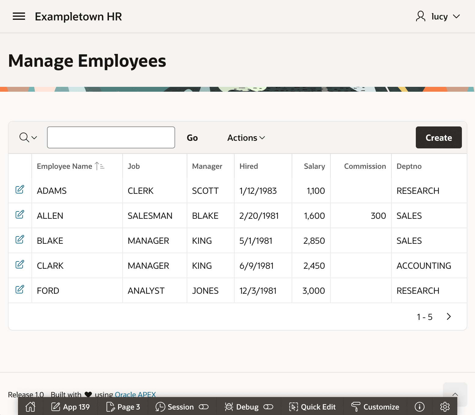 New Interactive Report Page Showing Employees New Interactive Report Page Showing Employees