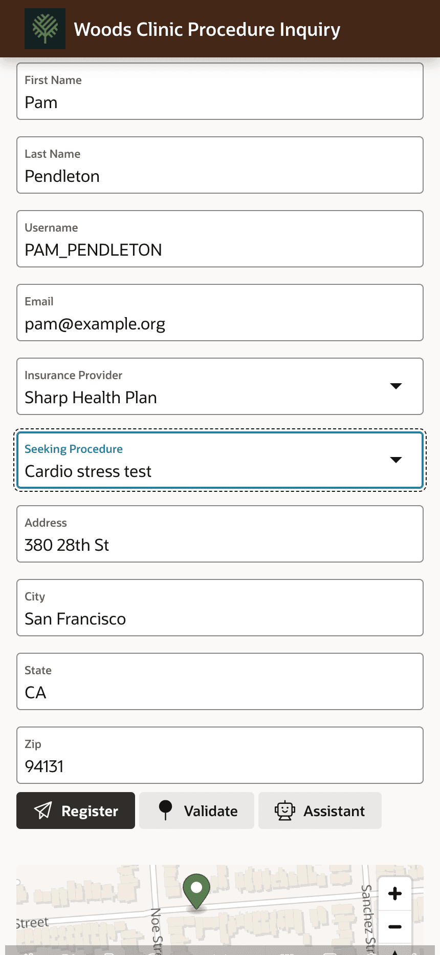 Registration Page on a Mobile Device with Even Narrower Screen