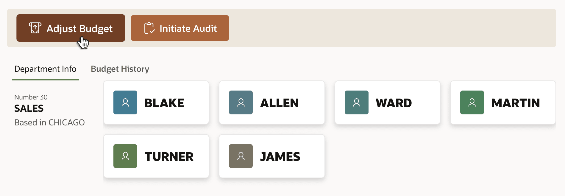 Different Usage of Content with Action Buttons Template Component