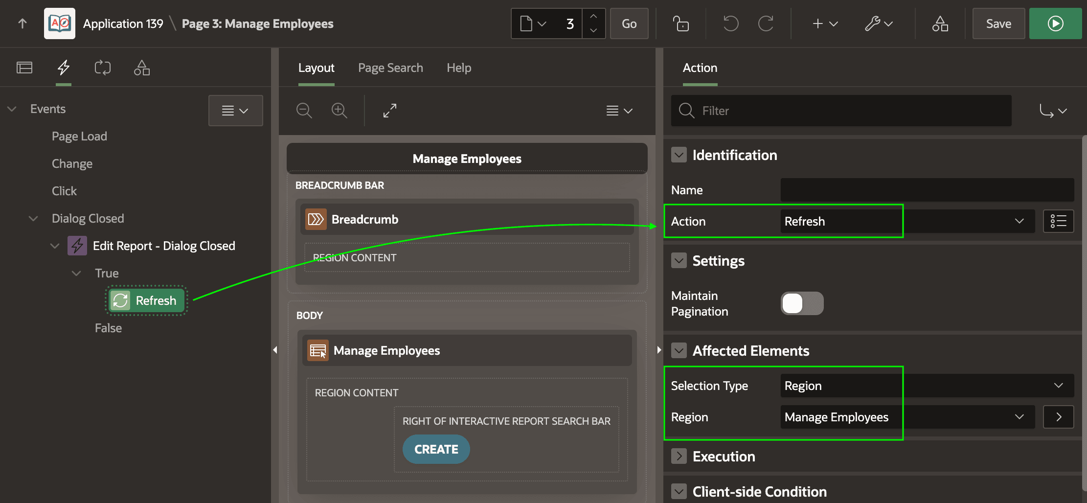 Dynamic Action Step to Refresh the Interactive Report Dynamic Action Step to Refresh the Interactive Report