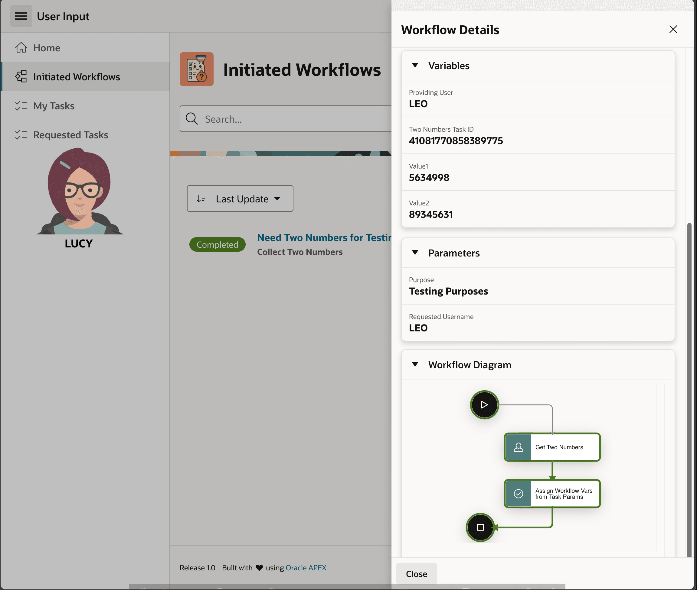 Lucy Reviews Completed Workflow in Her \"Initiated Workflows\" Page Lucy Reviews Completed Workflow in Her "Initiated Workflows" Page