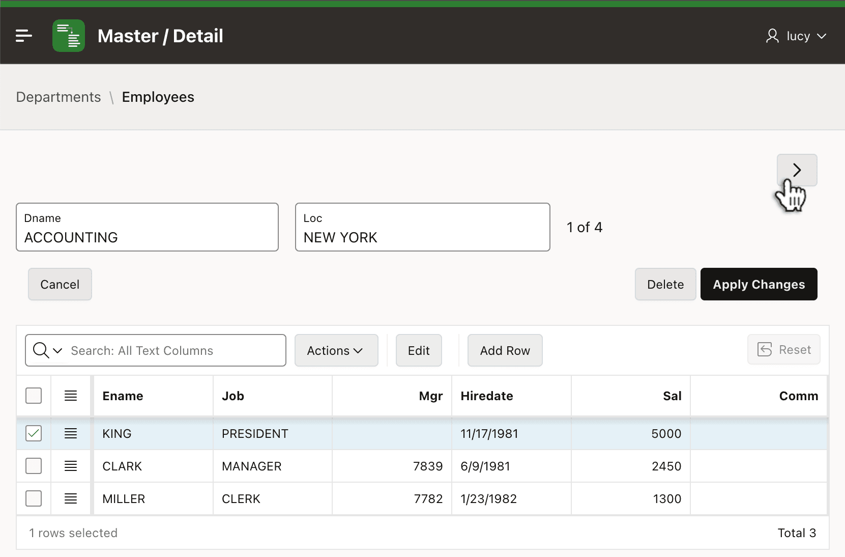 Master/Detail Edit Page Lets User Maintain Master and Details Together Master/Detail Edit Page Lets User Maintain Master and Details Together