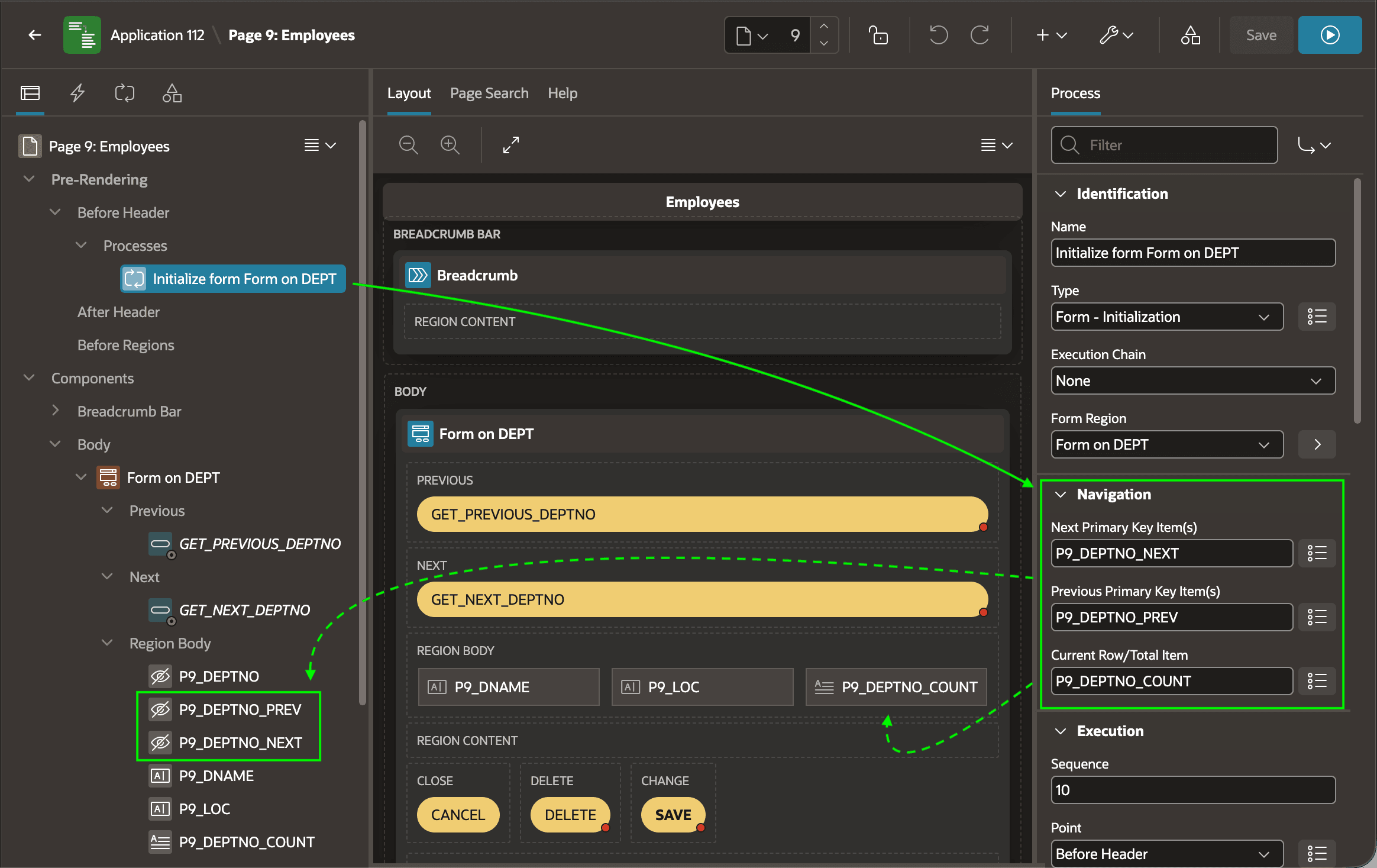 Configuring Form Navigation Items on Initialization Page Process Configuring Form Navigation Items on Initialization Page Process