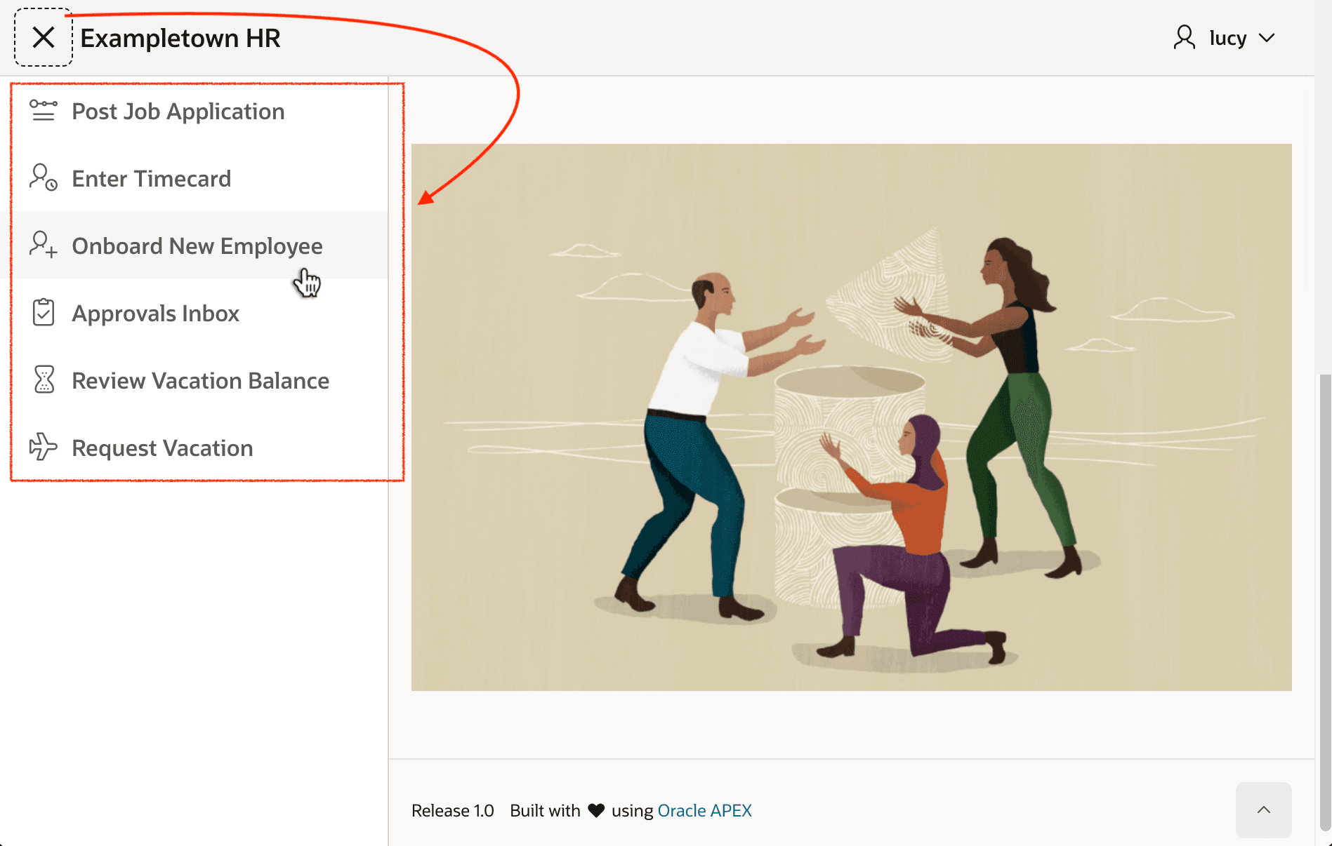 Navigation Menu Lets Users Initiate Business Functionality Navigation Menu Lets Users Initiate Business Functionality