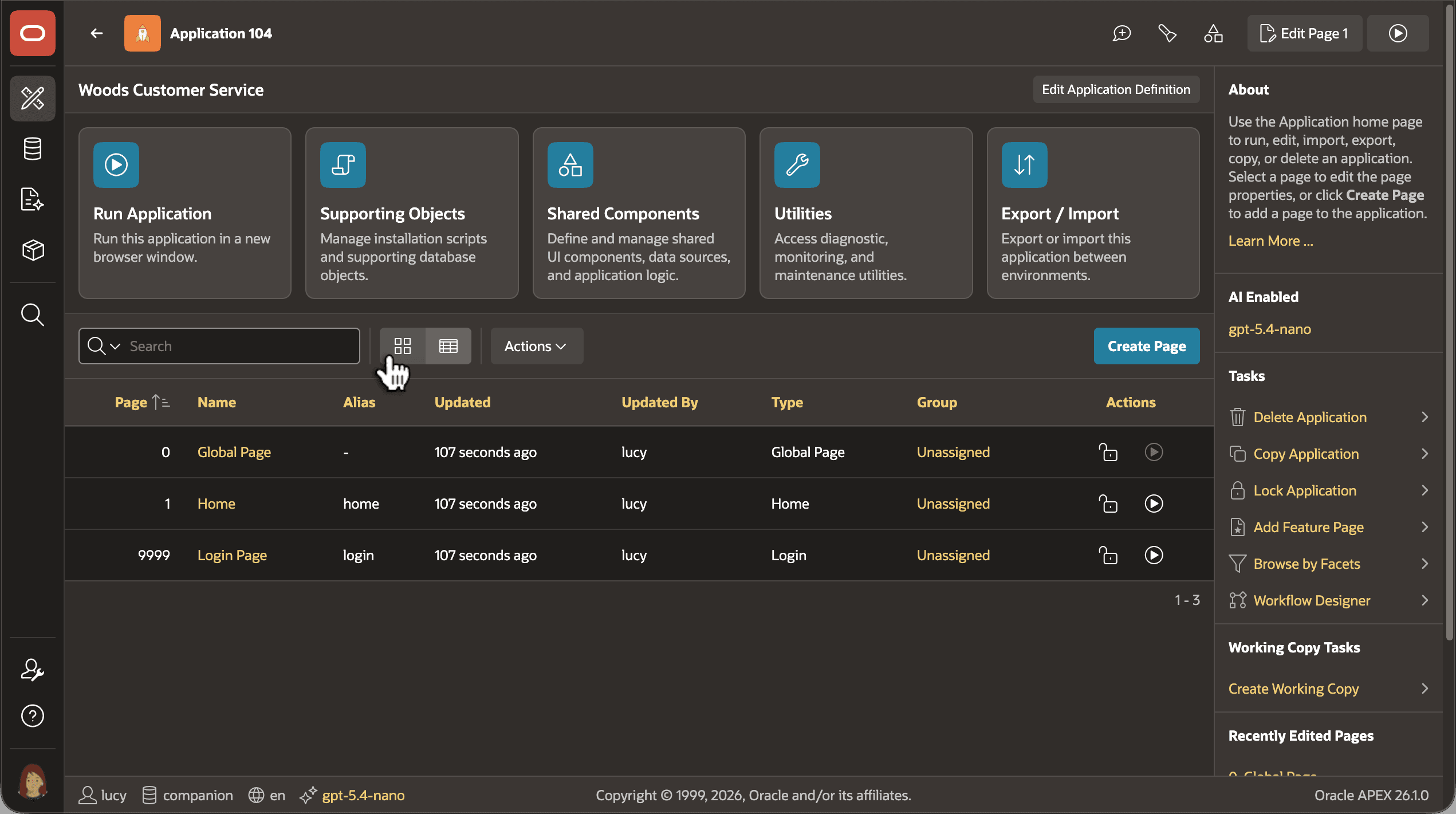 Application Landing Page Shows a List of Pages the App Contains Application Landing Page Shows a List of Pages the App Contains