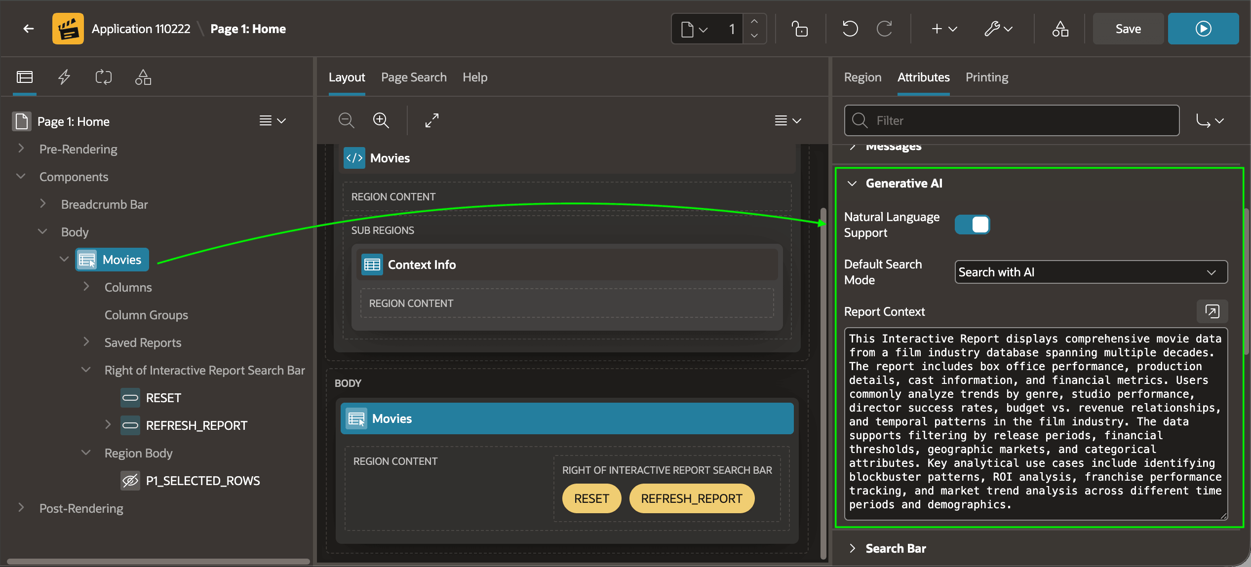 Report Context Helps Search with AI Assistant Better Understand User Requests