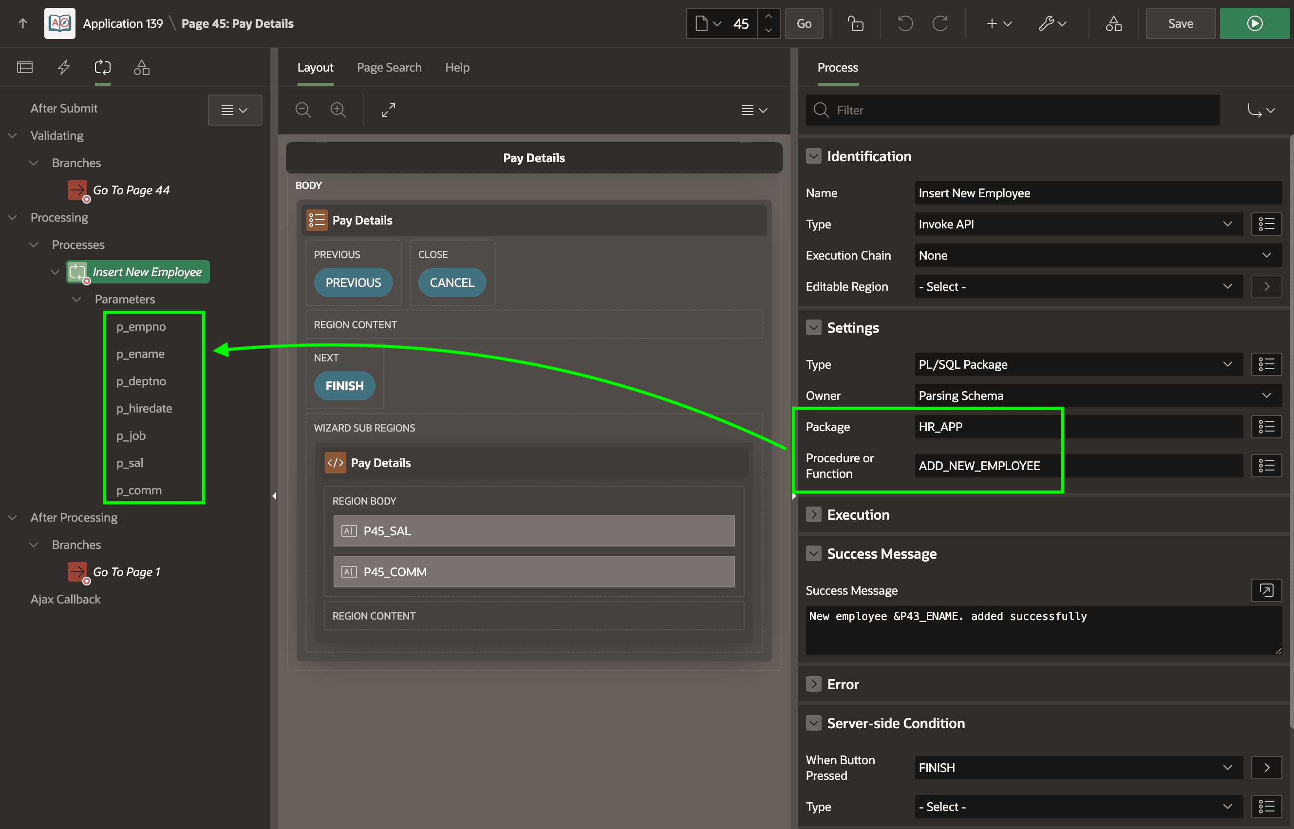 Configuring Invoke API Process to Call Package Business Logic