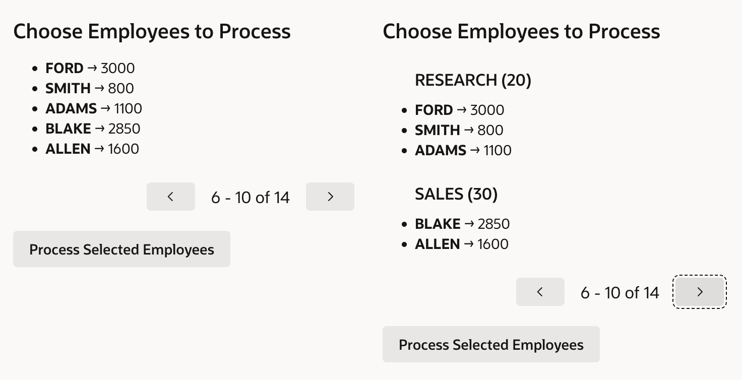 Normal and Grouped Data with Pagination Normal and Grouped Data with Pagination