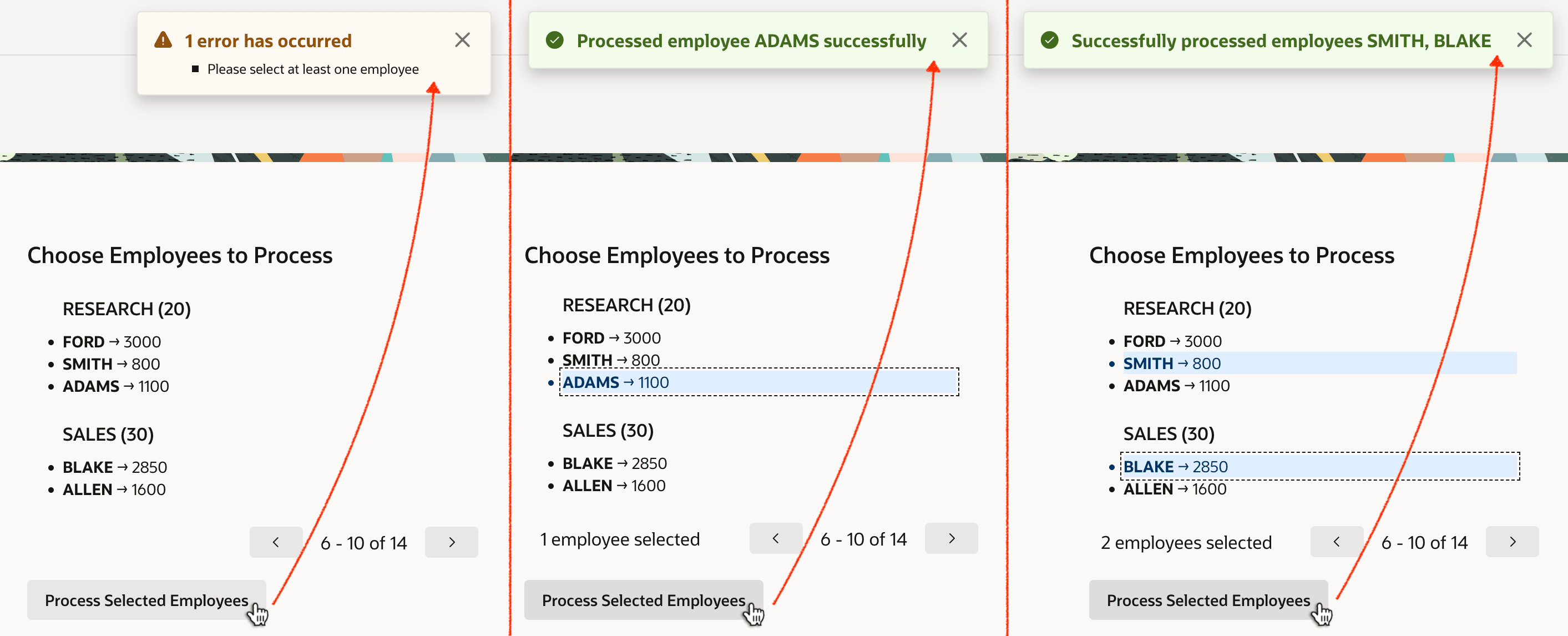 Processing Zero, One, and Multiple Selected Rows Processing Zero, One, and Multiple Selected Rows