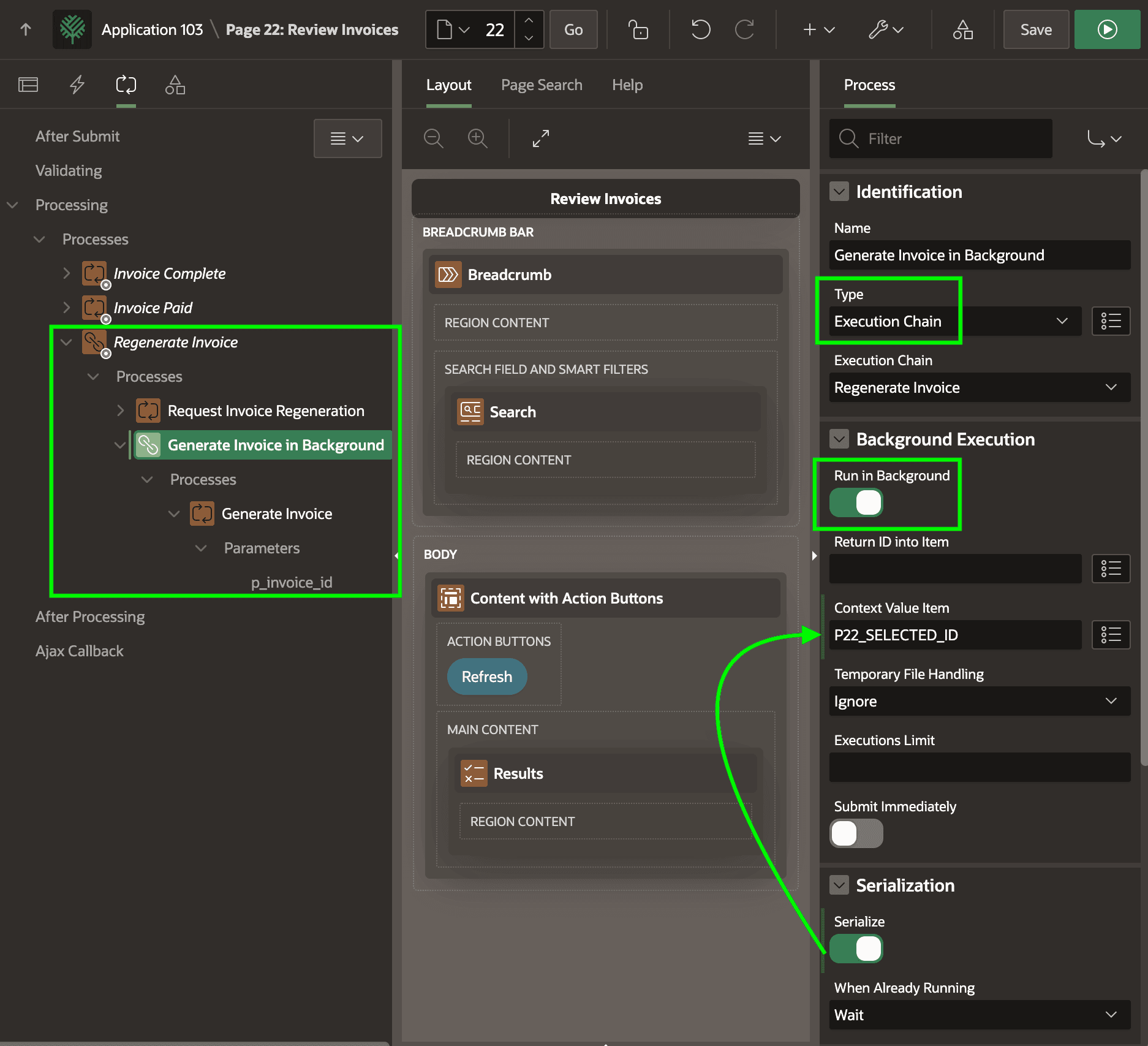 Execution Chain Simplifies Regenerating Invoice in the Background Execution Chain Simplifies Regenerating Invoice in the Background