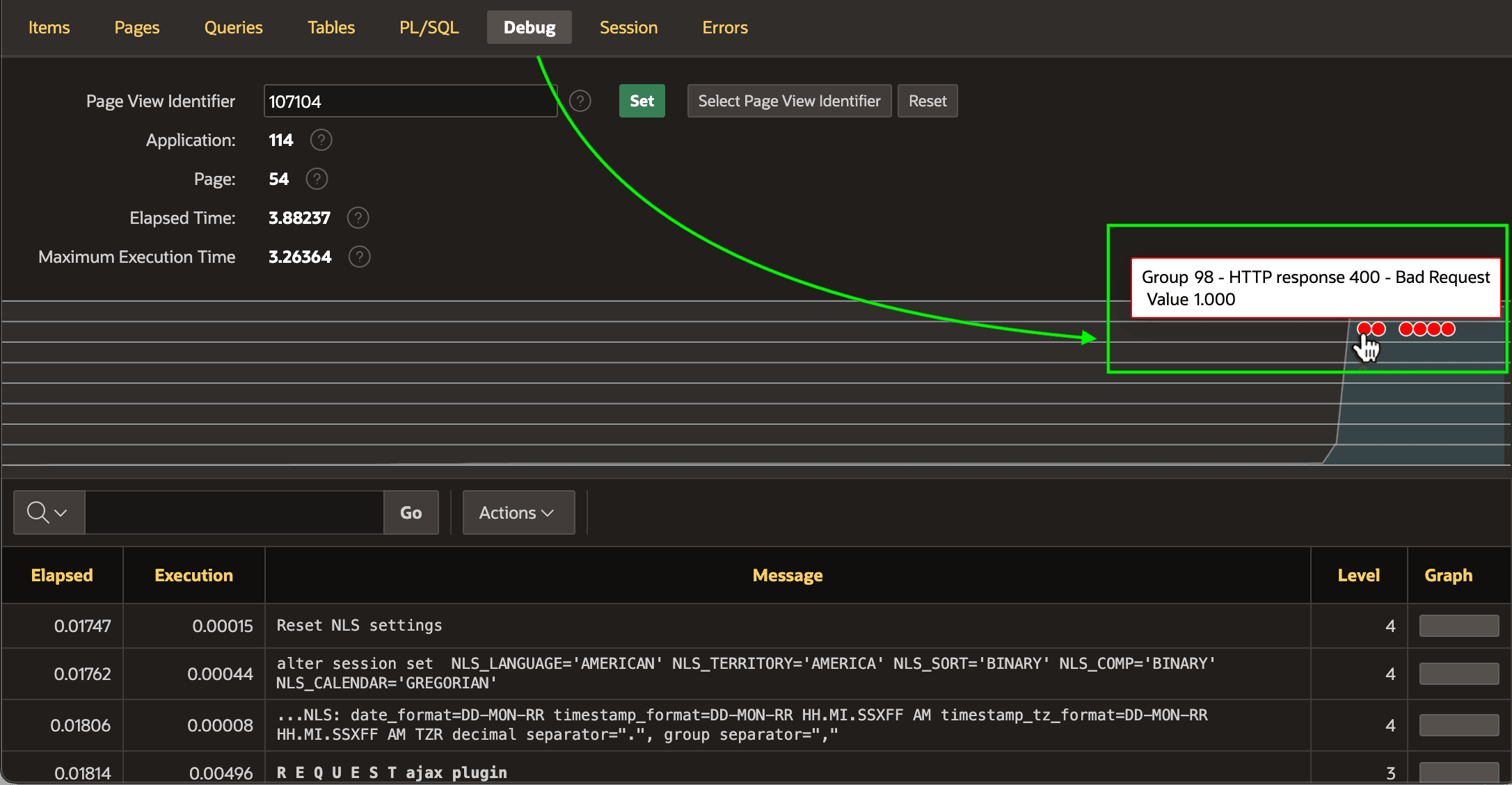 Quickly Navigating to an Error on the Debug Trace Timeline