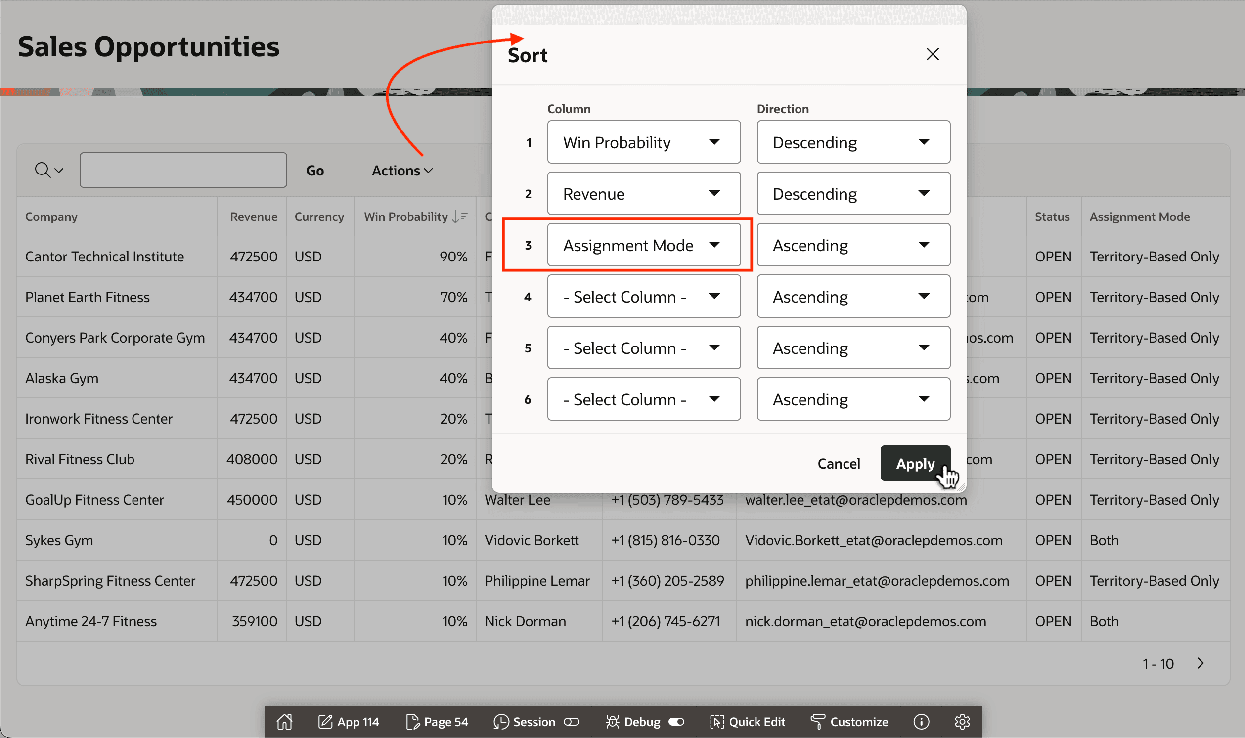 Interactive Report Based on Fusion Apps Sales Opportunities REST Data Source
