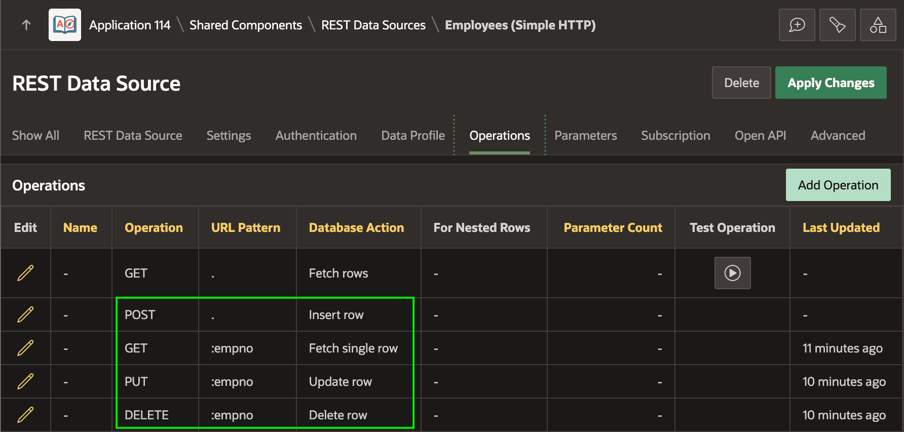 Complete Set of Operations to Support All Database Actions Complete Set of Operations to Support All Database Actions