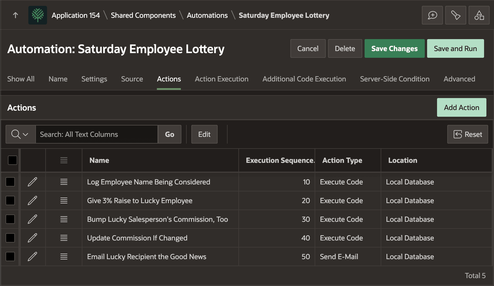 Five Actions in the Saturday Employee Lottery Automation Five Actions in the Saturday Employee Lottery Automation