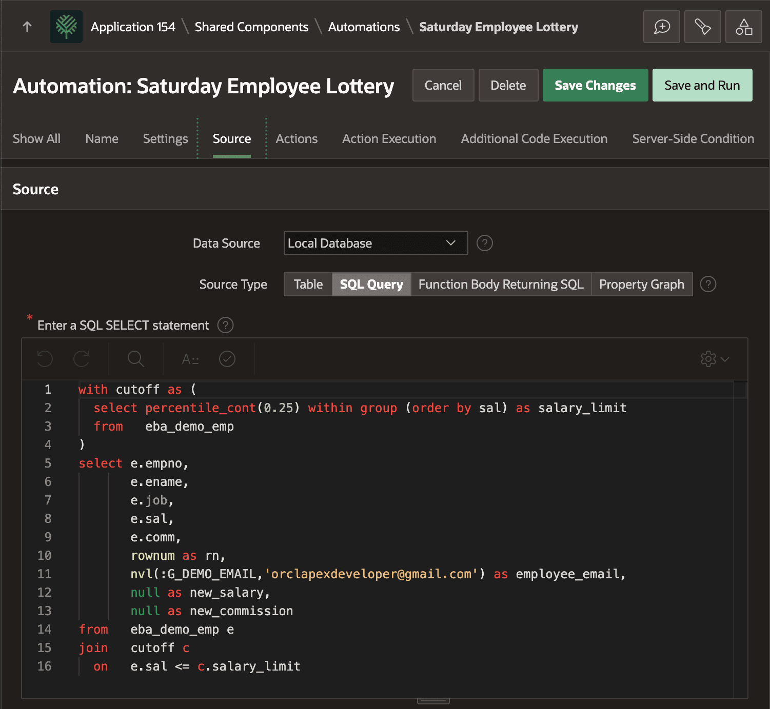 Saturday Employee Lottery Automation Source Query