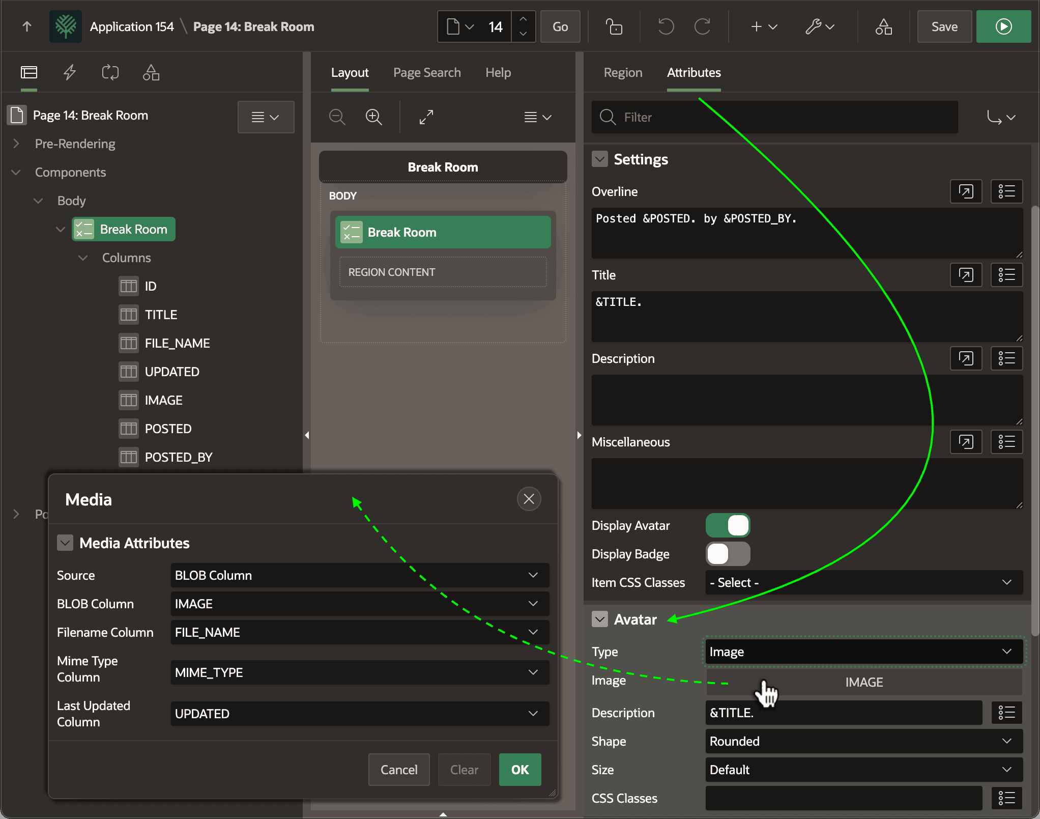 Configuring BLOB Image in a Content Row Configuring BLOB Image in a Content Row