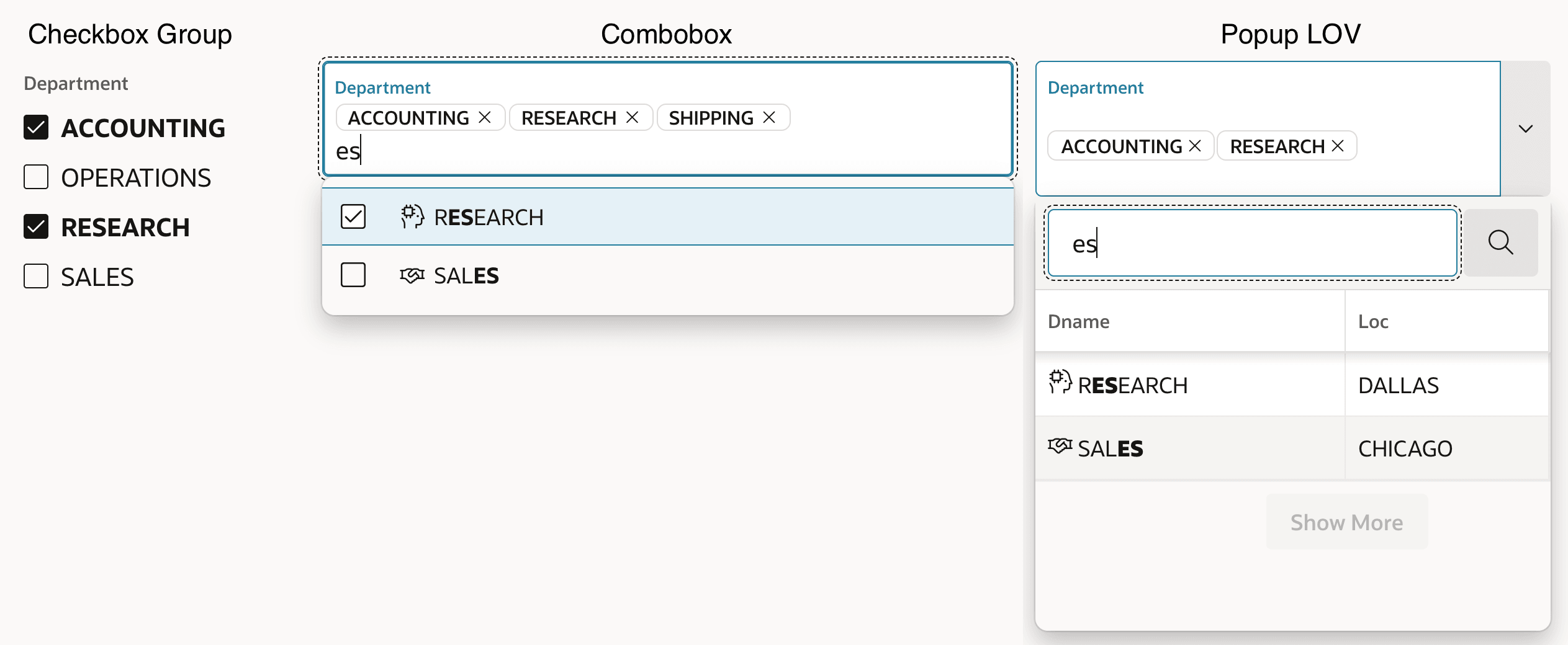 Single- or Multi-Selection List Items