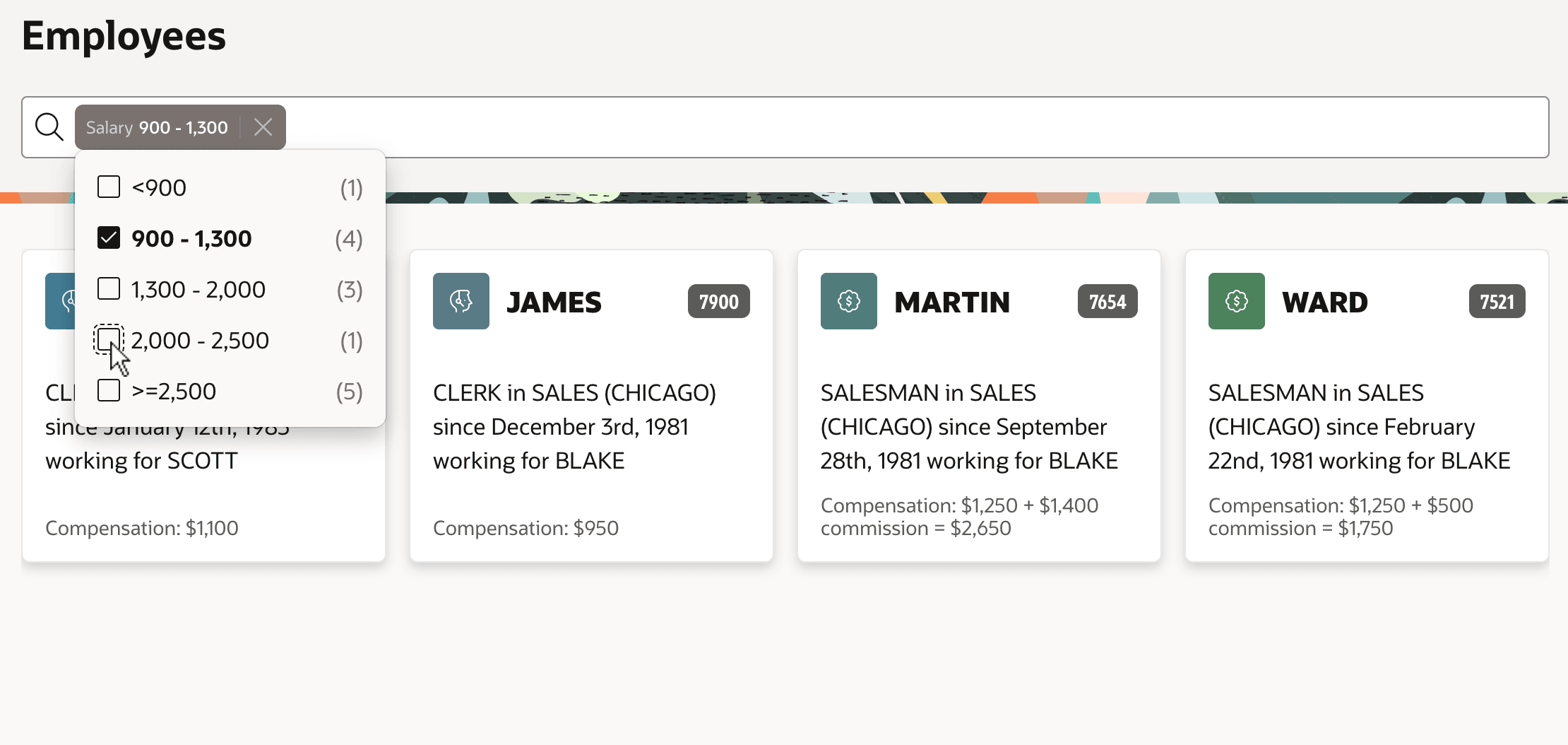 Selecting One or More Options from a Filter Selecting One or More Options from a Filter