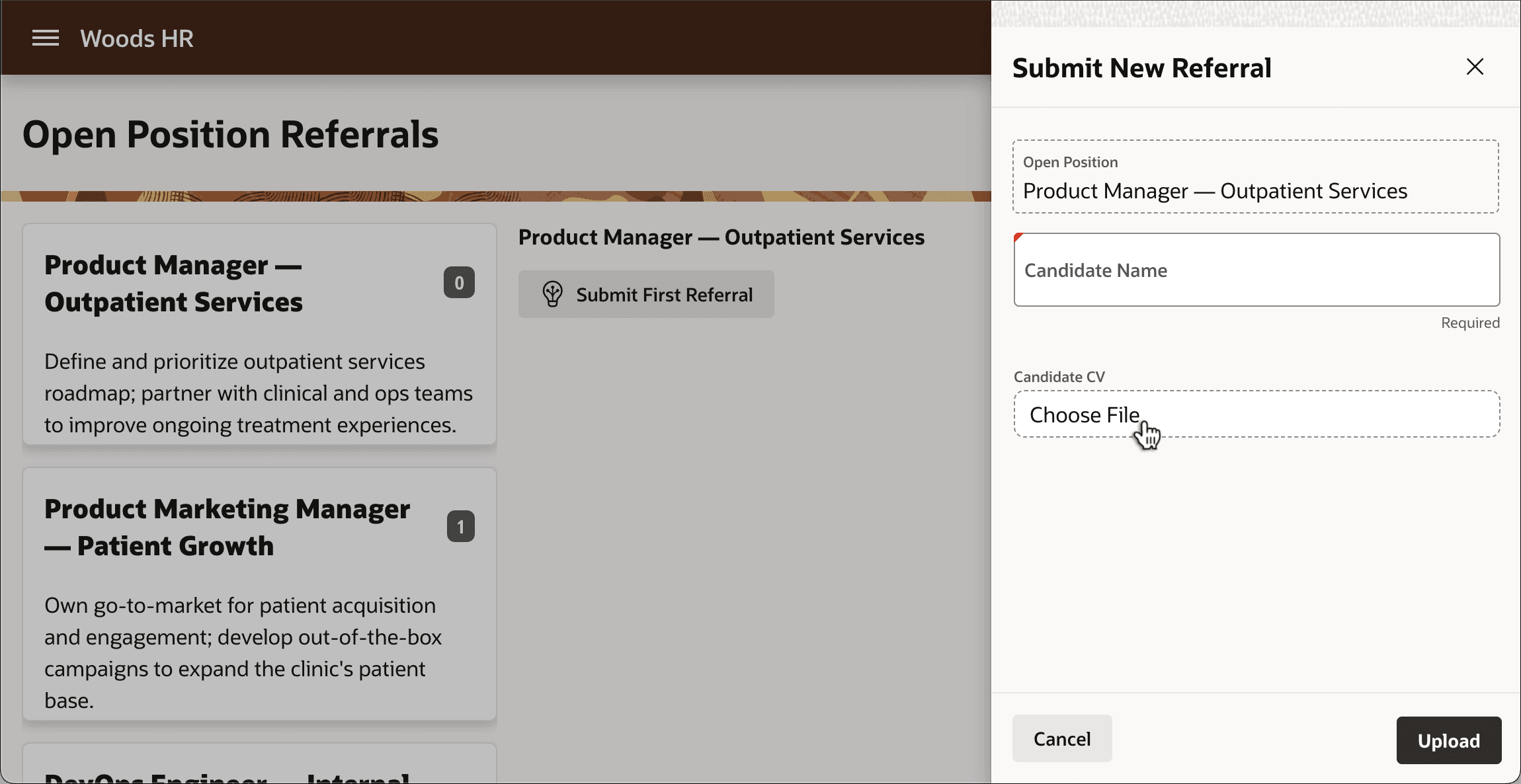 Submitting a New Job Referral Candidate's CV Submitting a New Job Referral Candidate's CV