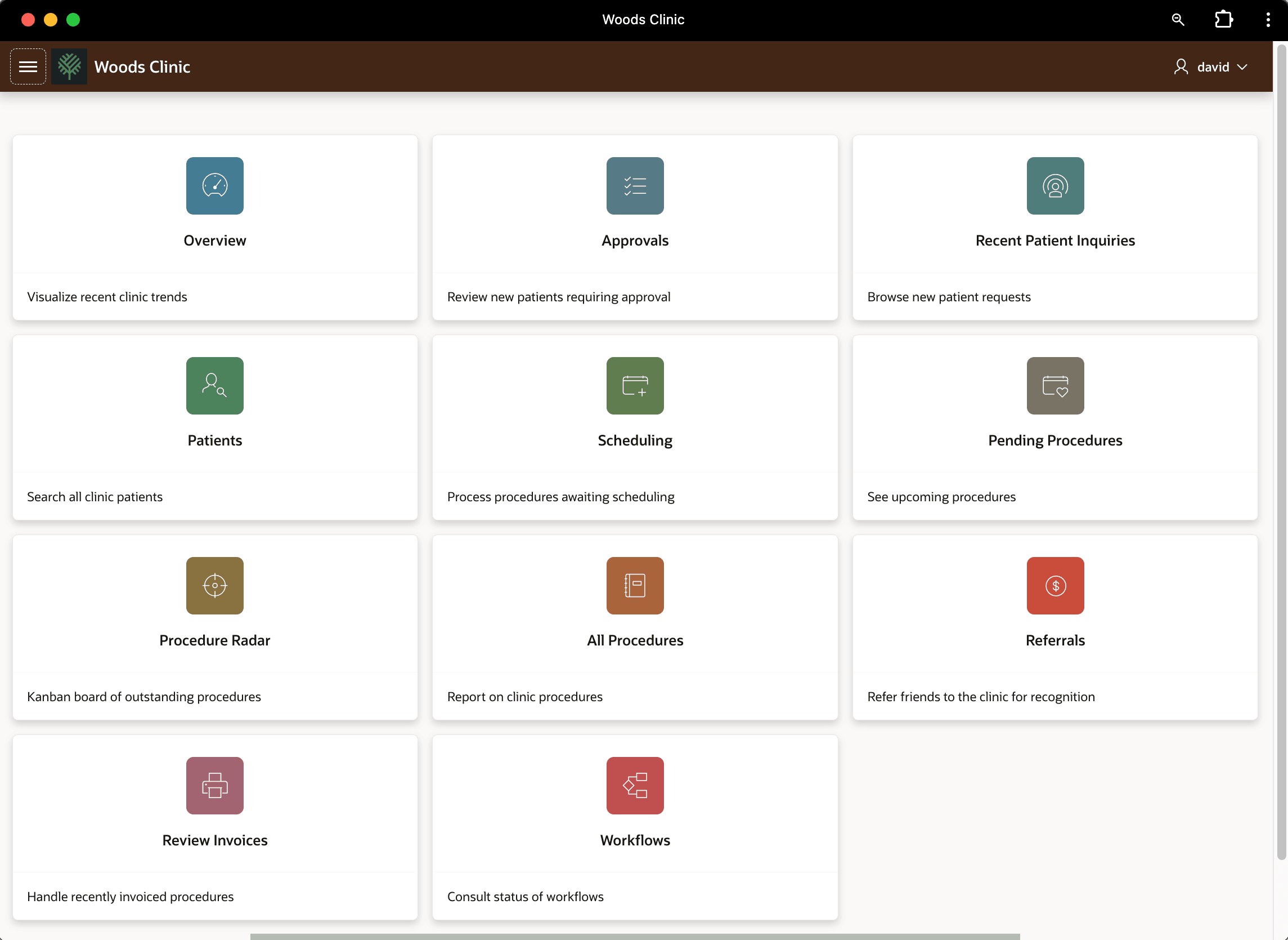 Home Page for Woods Clinic App Launched as a Native App Home Page for Woods Clinic App Launched as a Native App