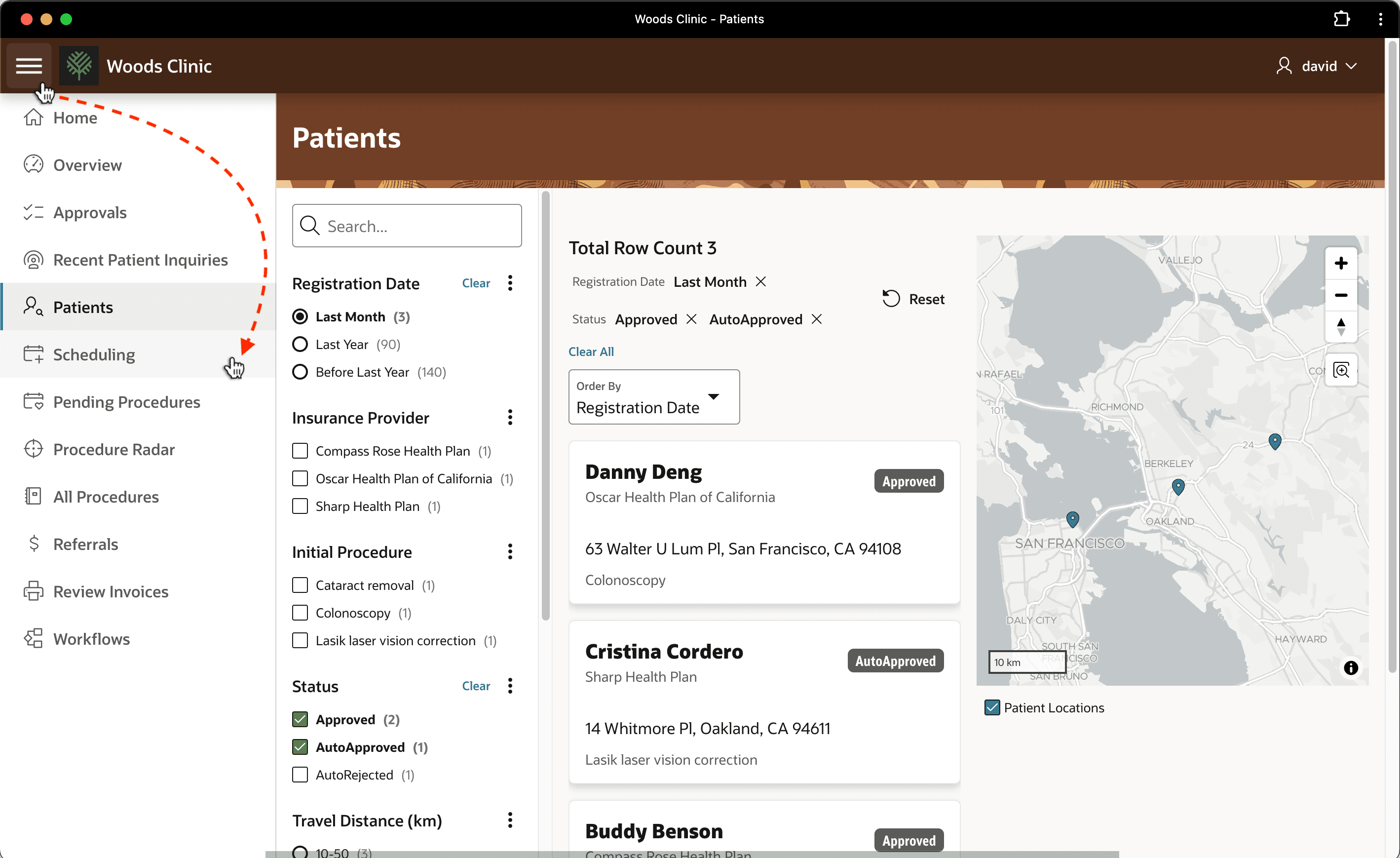 Navigating to Scheduling Page from a Different Screen Navigating to Scheduling Page from a Different Screen