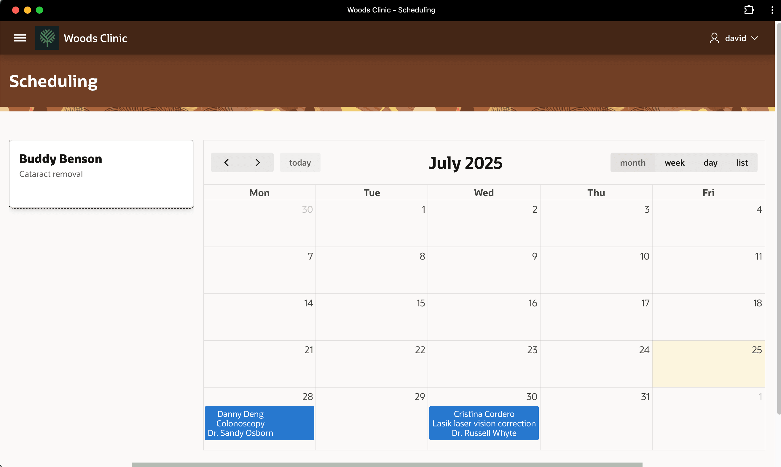 Scheduled Medical Procedures Appear on the Calendar Scheduled Medical Procedures Appear on the Calendar