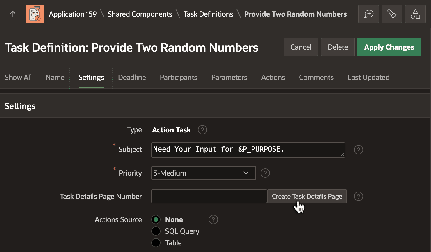 Creating a Task Details Page for a Task Creating a Task Details Page for a Task