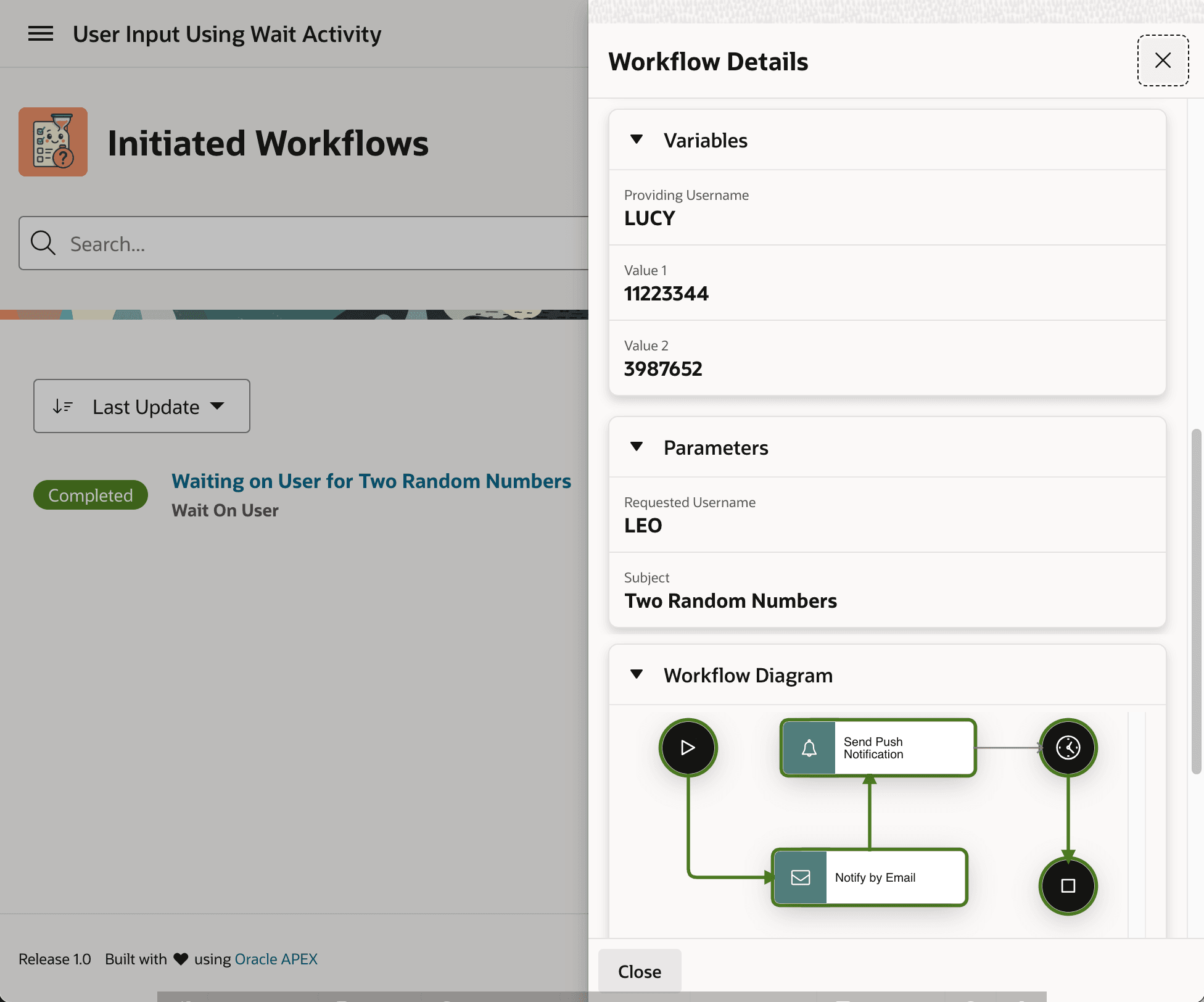Inspecting the Details of the Completed Workflow