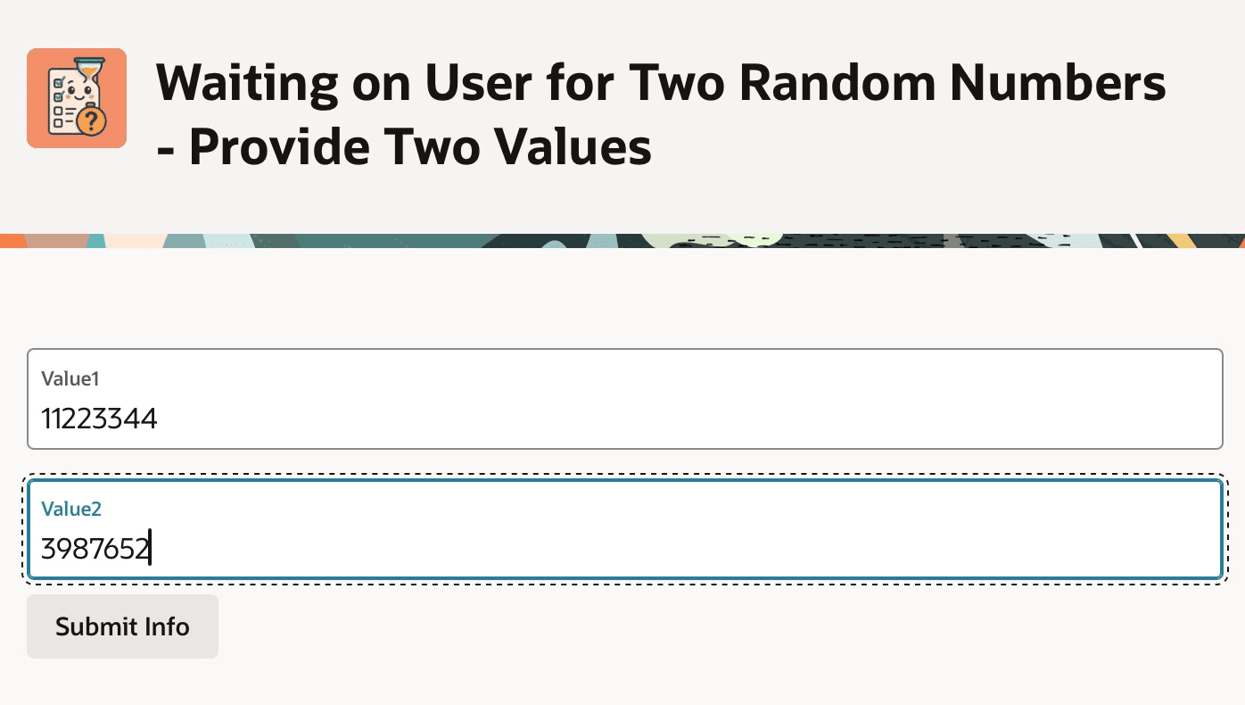 Page Collecting Two Values from the Notified User Page Collecting Two Values from the Notified User