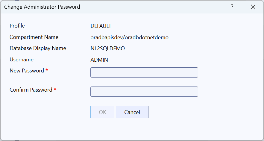 Screenshot of Change Administrator Password Dialog
