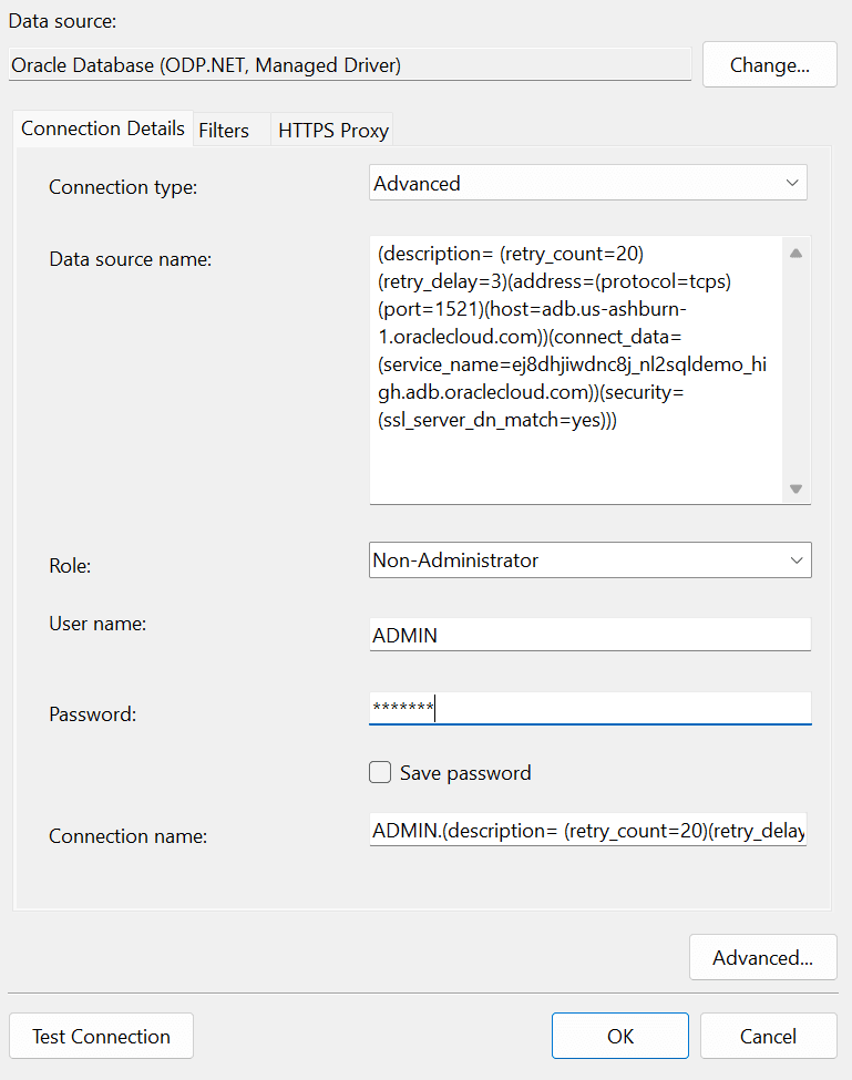 Screenshot of connection dialog image3