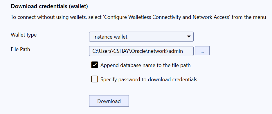 Screenshot of Download Credentials Files Dialog Screenshot of Download Credentials Files Dialog