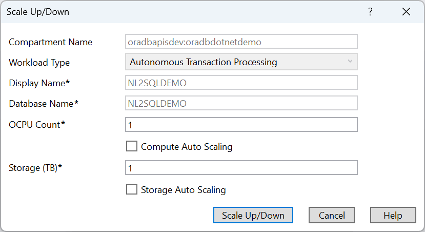 Screenshot of Scale Up/Down Dialog Screenshot of Scale Up/Down Dialog