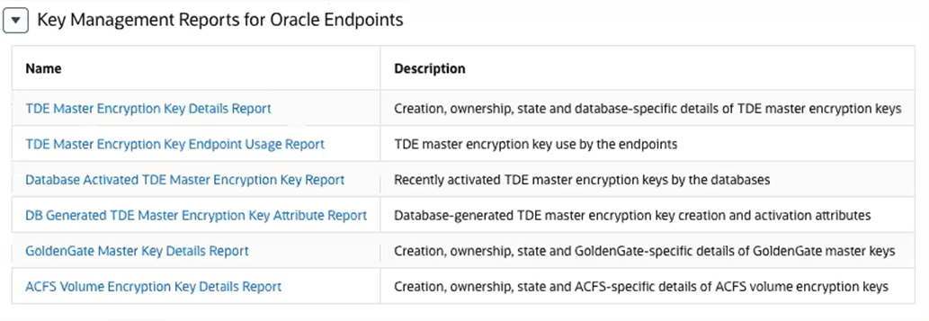 Description of 2111_key_management_oracle_endpoint_report.png follows