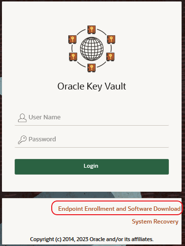 Click then Endpoint Enrollment and Software Download link on the management console login screen.