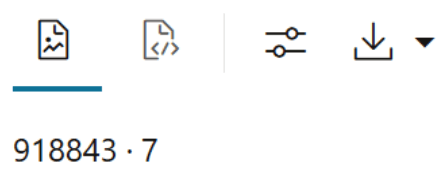 This image shows the number of rows and columns in the ESM_SALES dataset.