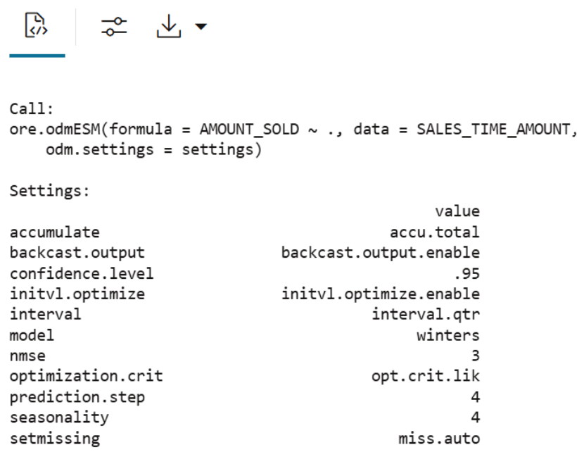 This image shows the summary of the model.