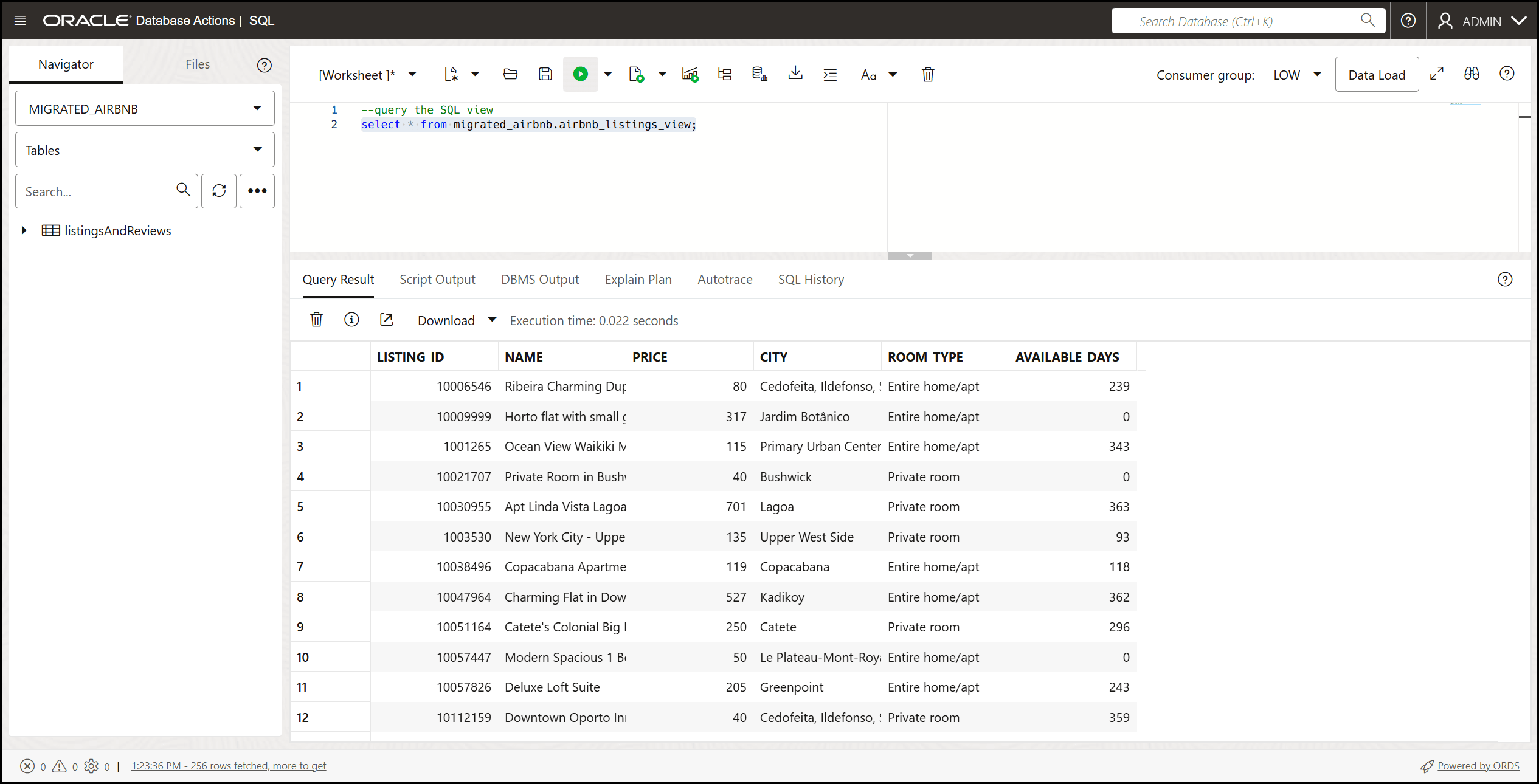An example of the results from the a SELECT * query of your new view.