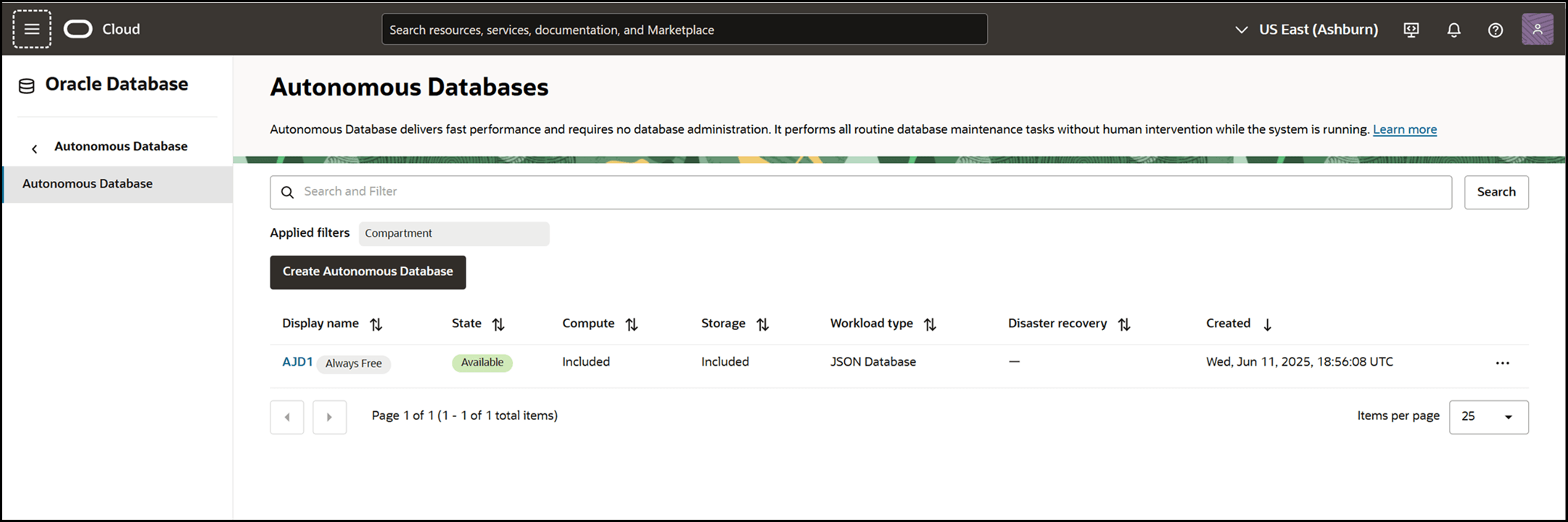 An example of login into the OCI console and getting to your Autonomous Database resources.