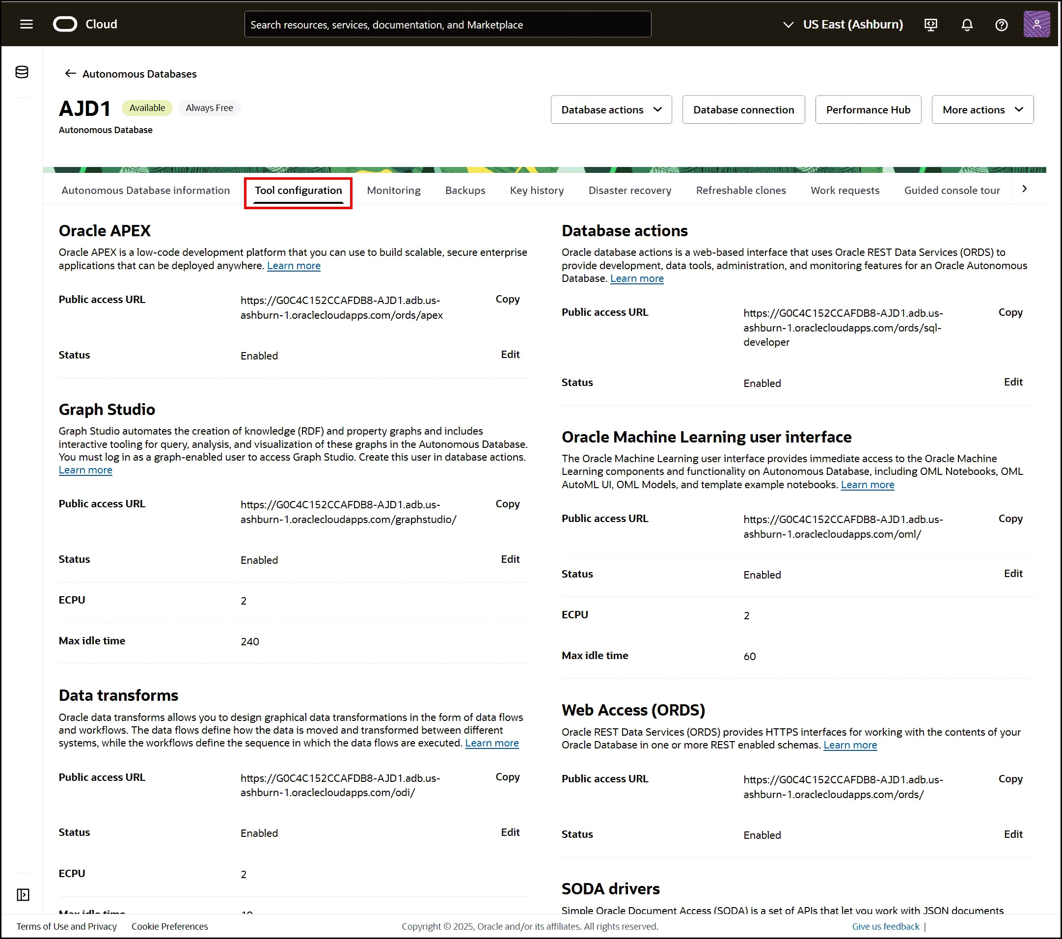 An example showing the Tool configuration tab in the UI.