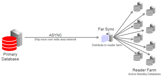 the primary database ships redo to a reader farm by way of a far sync instance as described in the paragraph above the primary database ships redo to a reader farm by way of a far sync instance as described in the paragraph above