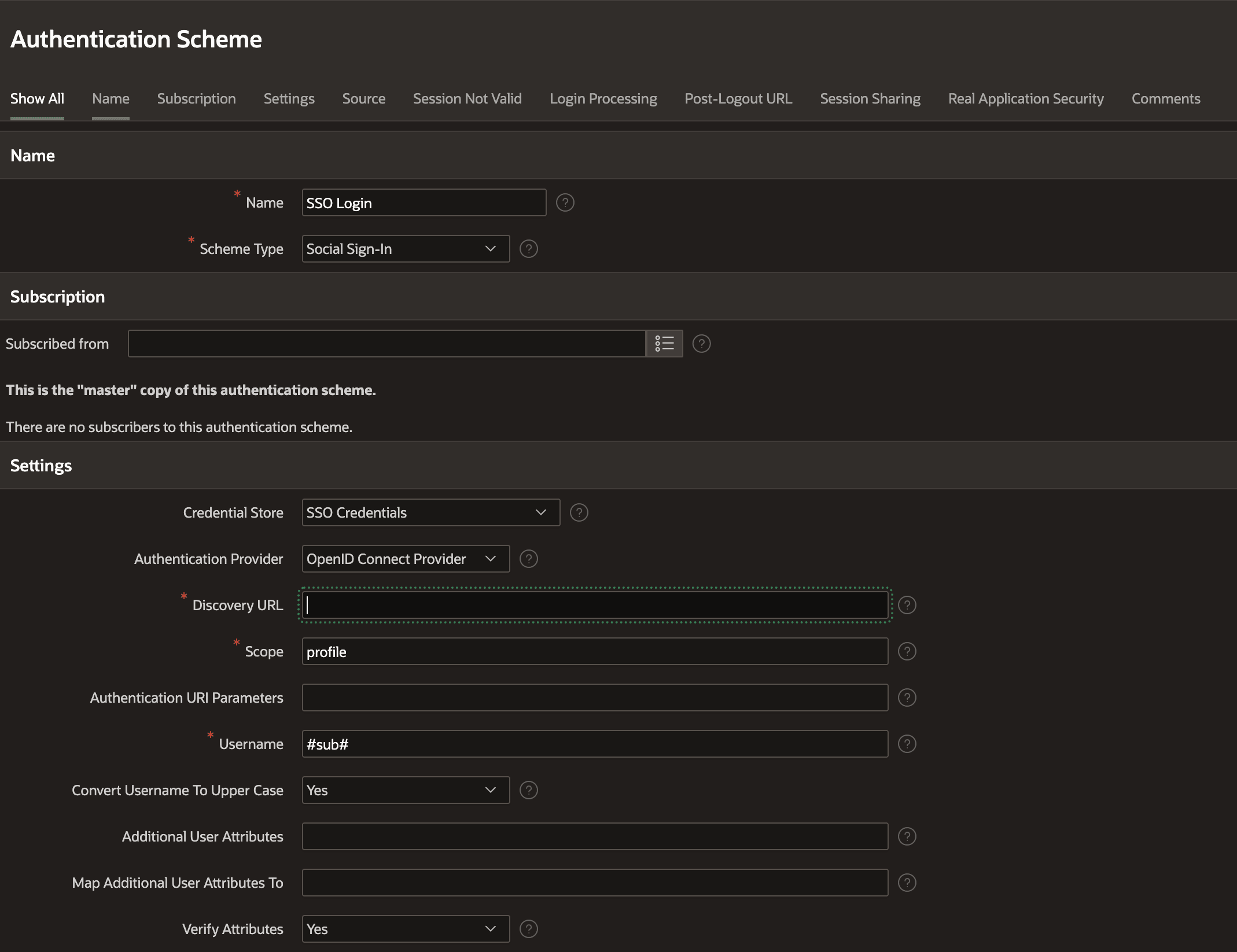 Authentication scheme configured for Social Sign-In Authentication scheme configured for Social Sign-In