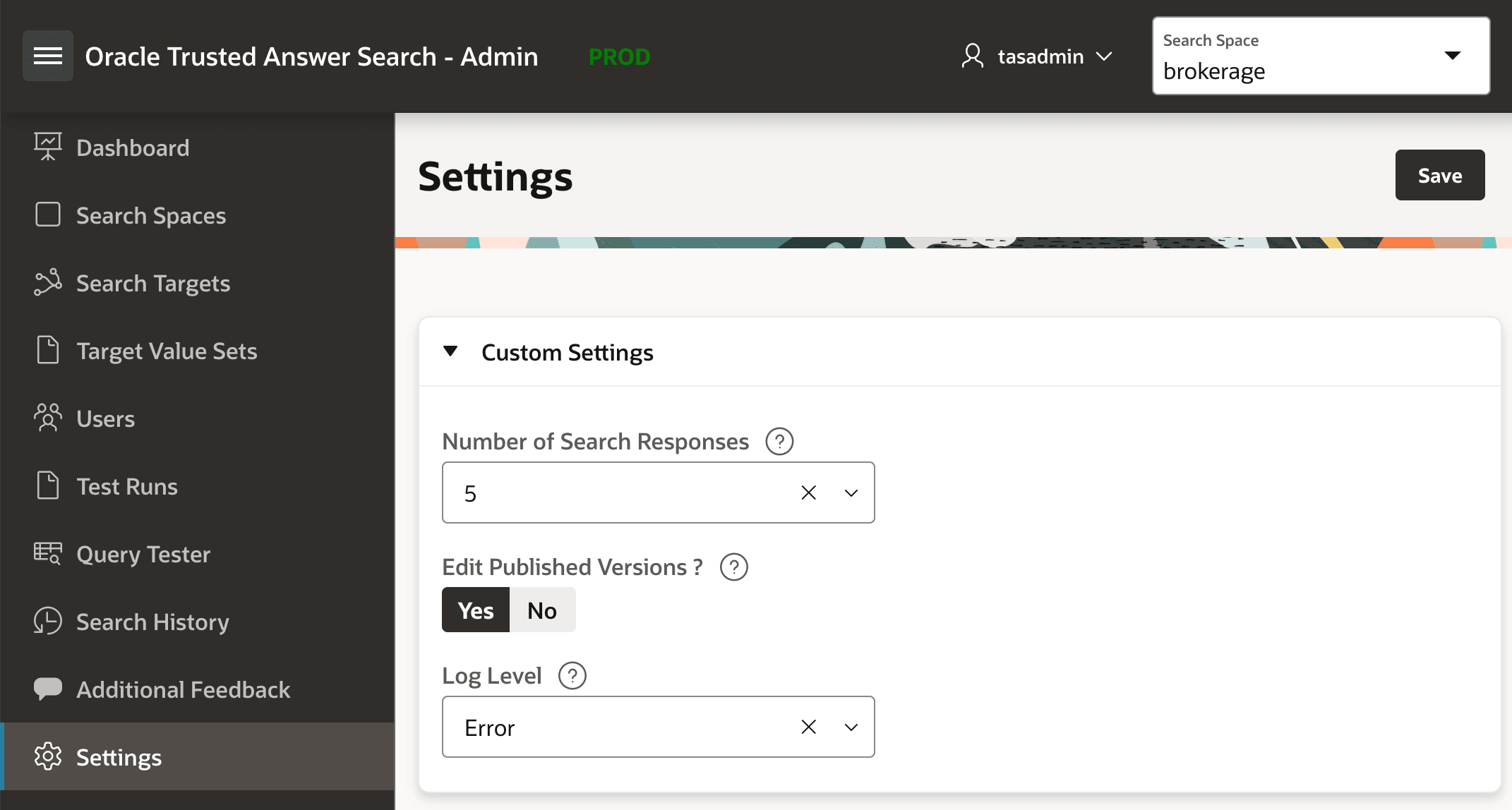 Settings change of Edit Published Versions to Yes