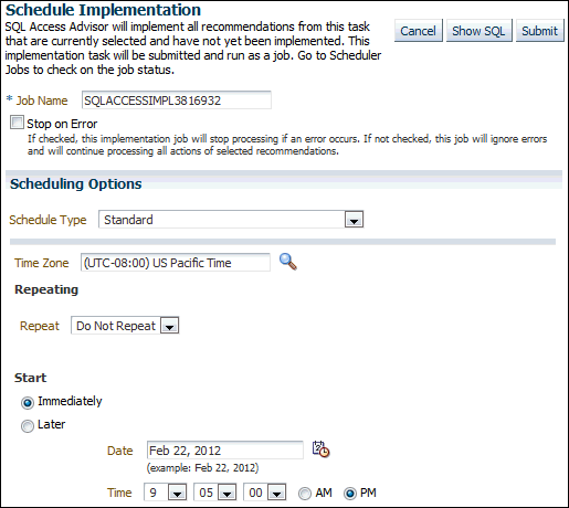 Description of sql_access_schedule_options.gif follows Description of sql_access_schedule_options.gif follows