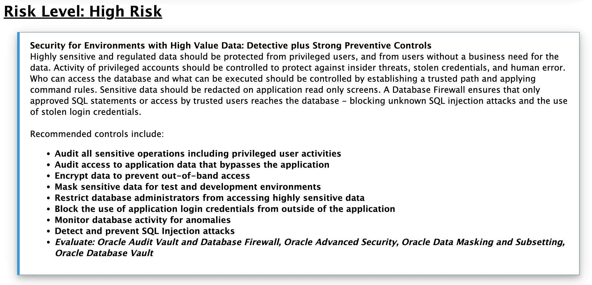 Sensitive categories grouped by Risk Level Figure 4 shows sensitive categories grouped by Risk Level