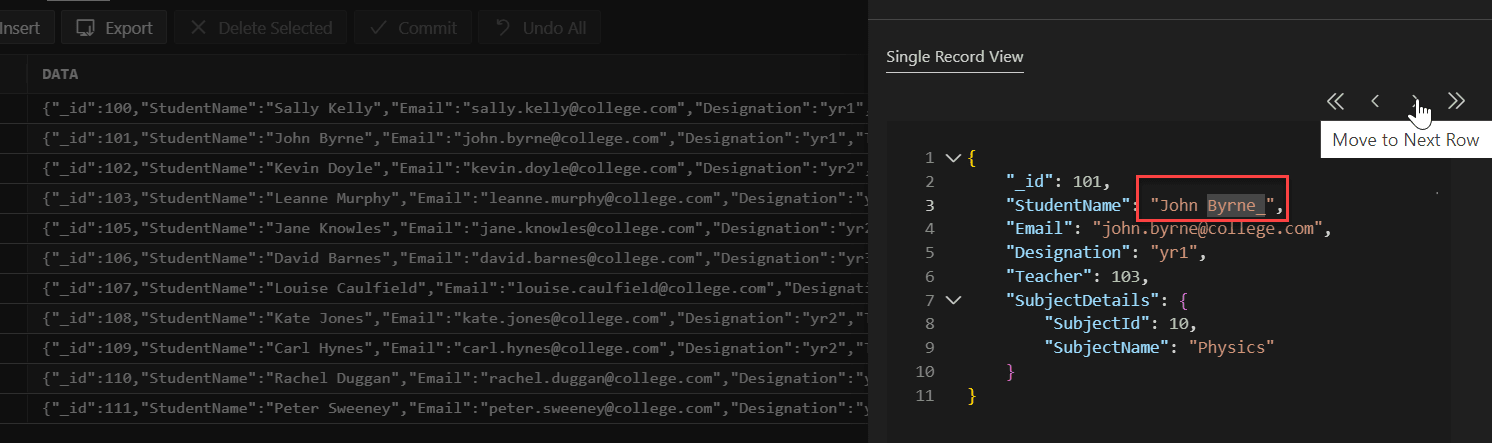 Edit data record Edit data record